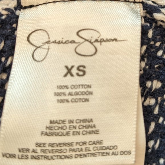 Jessica Simpson Florence Knit Midi Sweater Dress in Navy Blue & White - Picture 7 of 12